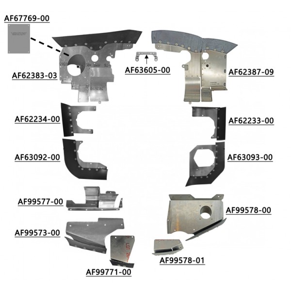 Piper PA-28-181 Archer Two Complete Engine Baffle Set